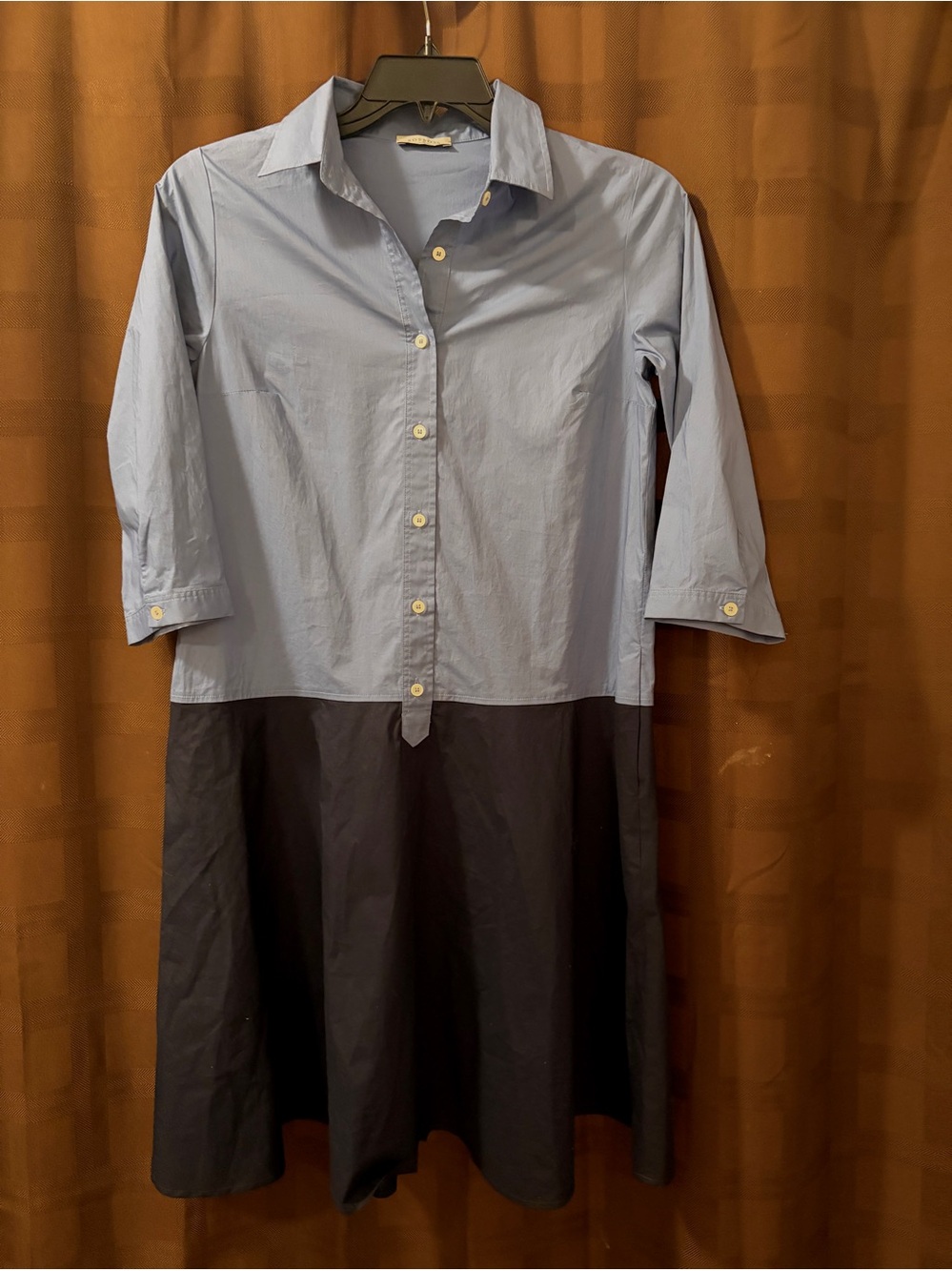 Rosso35 Blue and Black Two Tone Dress Italian designer size 44 pockets!